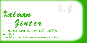 kalman ginter business card